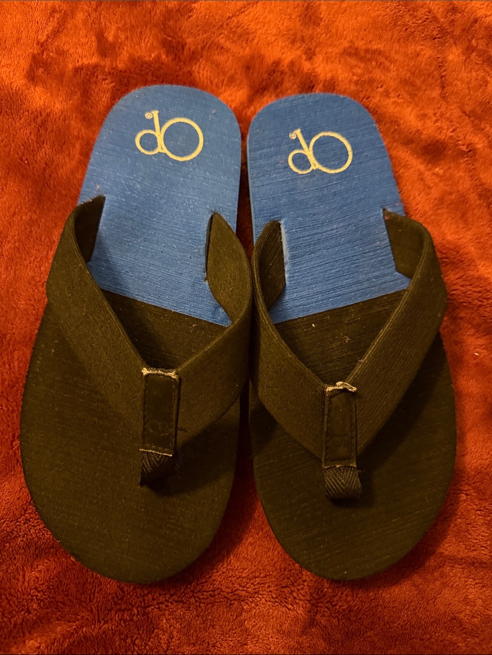 OP Blue and Black Kids Flip-Flop Sandals
